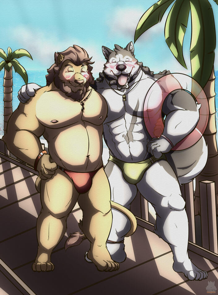 Beach time with Darius and Spencer